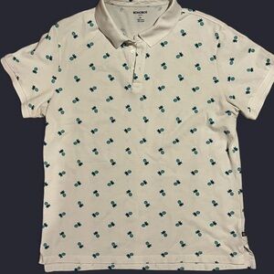 White and Blue Pattern Polo Men’s